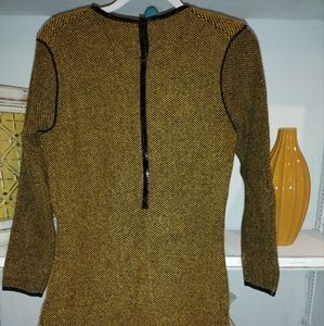 Burberry Short Dress (Mid Thigh) Mustard/Black colored with patent leather trim